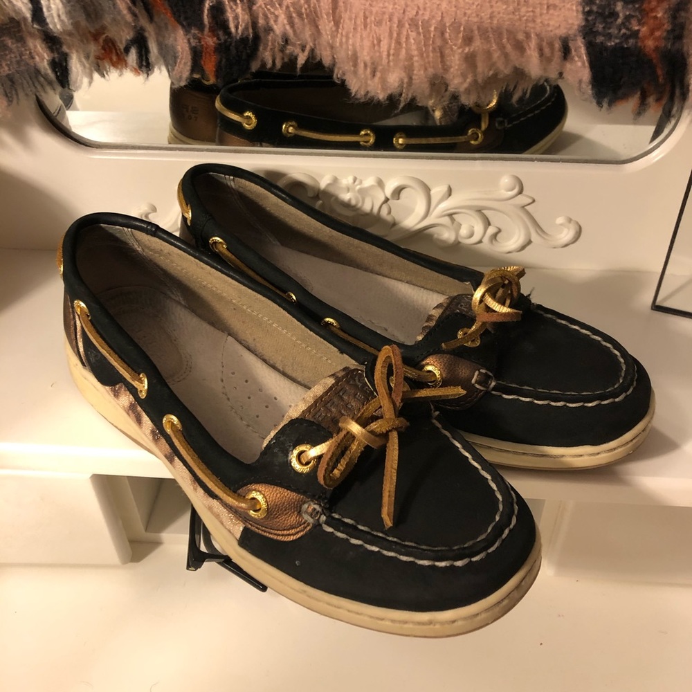 Black and Gold Cheetah Sperry’s Boat Shoes